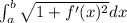 \int_{a}^{b}\sqrt{1+f'(x)^2}}dx