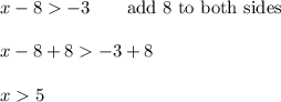 x-8-3\qquad\text{add 8 to both sides}\\\\x-8+8-3+8\\\\x5