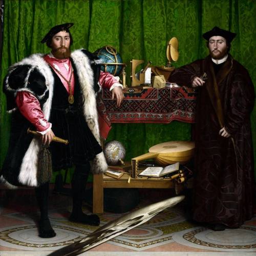 Holbein’s the ambassadors has several references to religious content. true or false