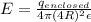 E=\frac{q_{enclosed}}{4\pi (4R)^2\epsilon }