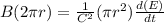 B(2\pi r) = \frac{1}{C^2} (\pi r^2) \frac{d(E)}{dt}