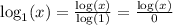 \log_1(x) = \frac{\log(x)}{\log(1)} = \frac{\log(x)}{0}