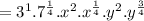 =3^{1}.7^{\frac{1}{4}}.x^{2}.x^{\frac{1}{4}}.y^{2}.y^{\frac{3}{4}}