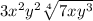 3x^{2}y^{2}\sqrt[4]{7xy^{3}}