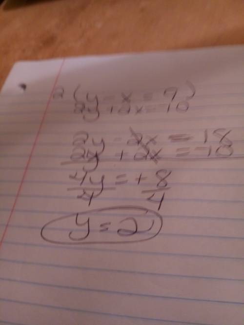 What is the x coordinate of the solution for the system of equations ?  y-x=9 10+2x= -2y x=?