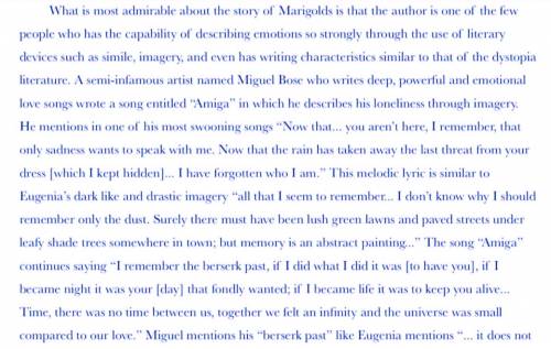 Write a 500-word comparative essay comparing the setting of eugenia collier’s short story “marigolds