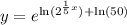 y=e^{\ln(2^{\frac{1}{5}x})+\ln(50)}