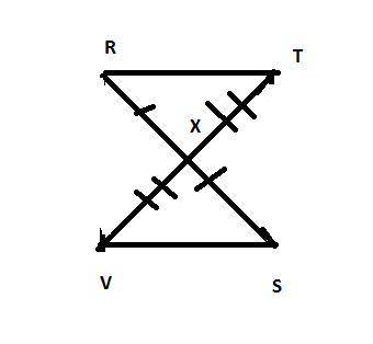 Given:  rs and tv bisect each other at point x. tr and sv are drawn prove:  tr || sv