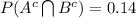 P(A^c\bigcap B^c)=0.14