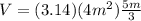 V=(3.14)(4m^2)\frac{5m}{3}