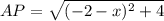 AP = \sqrt{(-2 - x)^2 + 4}