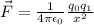 \vec{F} = \frac{1}{4\pi \epsilon_0}\frac{q_0q_1}{x^2}
