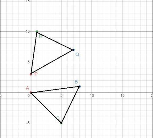 Let a = (0, 0), b = (8, 1), c = (5, −5), p = (0, 3), q = (7, 7), and r = (1, 10). prove that angles