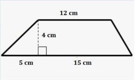 Find the area of the trapezoid by decomposing it into other shapes. a) 56 cm2 b) 60 cm2 c) 64 cm2 d)