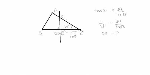 In triangle $abc$, $bc = 20 \sqrt{3}$ and $\angle c = 30^\circ$. let the perpendicular bisector of $