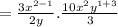 =\frac{3x^{2-1}}{2y}.\frac{10x^2y^{1+3}}{3}
