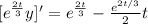 [e^{\frac{2t}{3}}y]' = e^{\frac{2t}{3}}-\frac{e^{2t/3}}{2}t