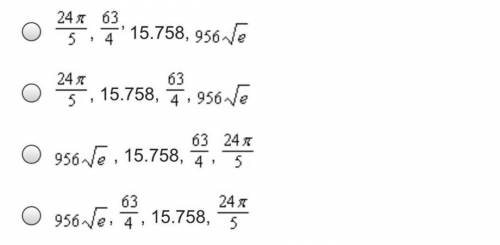 which set of numbers is correctly ordered from least to greatest?