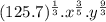 (125.7)^\frac{1}{3}.x^{\frac{3}{5}}.y^{\frac{9}{3}}