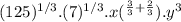(125)^{1/3}.(7)^{1/3}.x(^{\frac{3}{3}+\frac{2}{3}}).y^{3}}