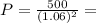 P=\frac{500}{(1.06)^2}=