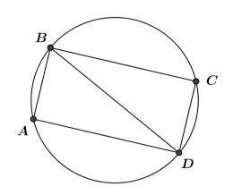 4. a rectangle is inscribed into a circle. the rectangle is cut along one of its diagonals and refle