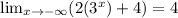 \lim_{x\rightarrow -\infty}(2(3^x)+4)=4
