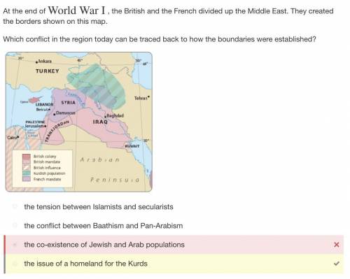 **extra points + brainliest and  you’s** at the end of world war i, the british and french divided u