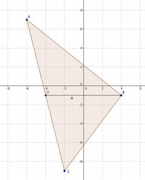 Triangle abc has vertices of a(–6, 7), b(4, –1), and c(–2, –9). find the length of the median from a