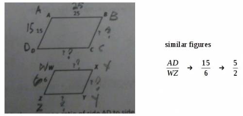 What is the common ratio of side ad to side wz?