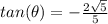 tan(\theta)=-\frac{2\sqrt{5}}{5}