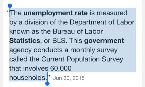 The government calculates the unemployment rate by