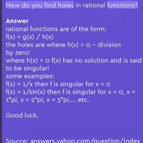 How do you find holes of a function?