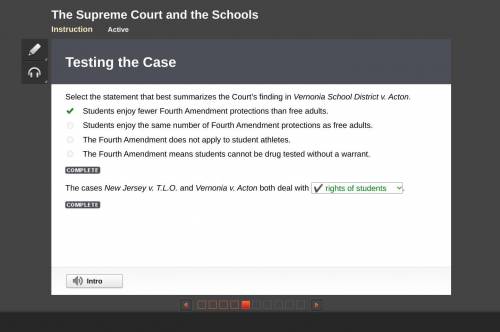 Select the statement that best summarizes the court's finding in vernonia school district v. acton,