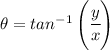 \theta =tan^{-1} \left( \cfrac yx \right)