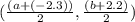 (\frac{(a+(-2.3))}{2} , \frac{(b+2.2)}{2})