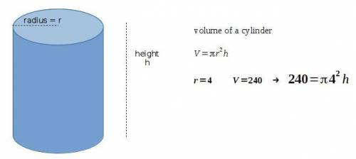 a soup company uses a cylindrical can for their soup with a radius of 4 cm.?  if the volume of the c