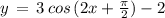 y\,=\,3\,cos\,(2x+\frac{\pi}{2})-2