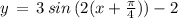 y\,=\,3\,sin\,(2(x+\frac{\pi}{4}))-2