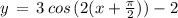 y\,=\,3\,cos\,(2(x+\frac{\pi}{2}))-2