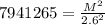 7941265 = \frac{M^2}{2.6^2}
