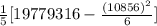 \frac{1}{5}[19779316-\frac{(10856)^2}{6} ]