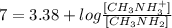 &#10;7=3.38+log\frac{[CH_3NH_3^+]}{[CH_3NH_2]}