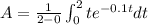 A=\frac{1}{2-0}\int^{2}_{0}te^{-0.1t}dt