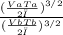 \frac{(\frac{VaTa}{2π})^{3/2}}{(\frac{VbTb}{2π})^{3/2}}
