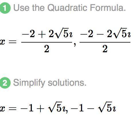 Solve x^2+2x+6=0 using the quadratic formula