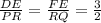 \frac{DE}{PR}=\frac{FE}{RQ} = \frac{3}{2}