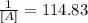\frac{1}{[A]}=114.83
