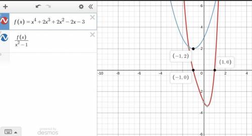 Given a polynomial and one of its factors, find the remaining factors of the polynomial. [tex]x^{4}+