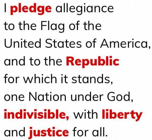 What are the words of the pledge of allegiance?